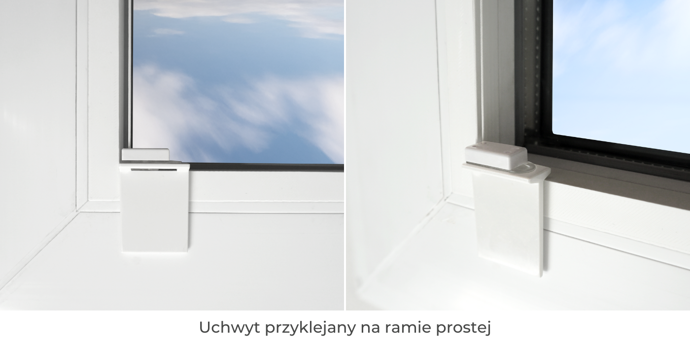 Uchwyt przyklejany na ramie prostej